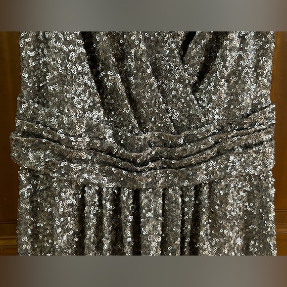 Gold Long Sparkly Evening Wedding Prom Dress Gown - Picture 4 of 10